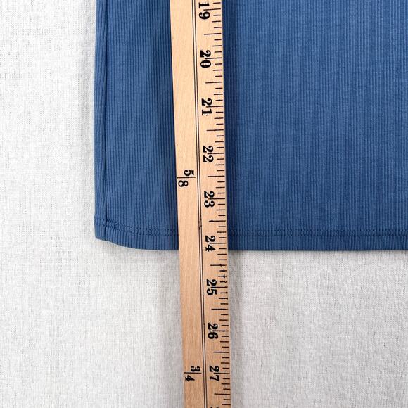 ENZA COSTA Supima Rib Scoop Tank Top Womens Medium Blue Sleeveless Quiet Luxury - Picture 13 of 13